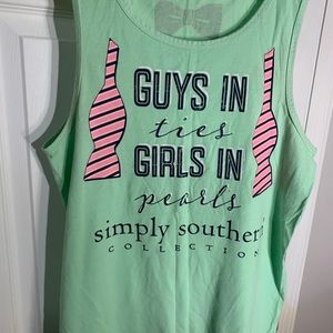 Simply Southern preppy Tank Tshirt S